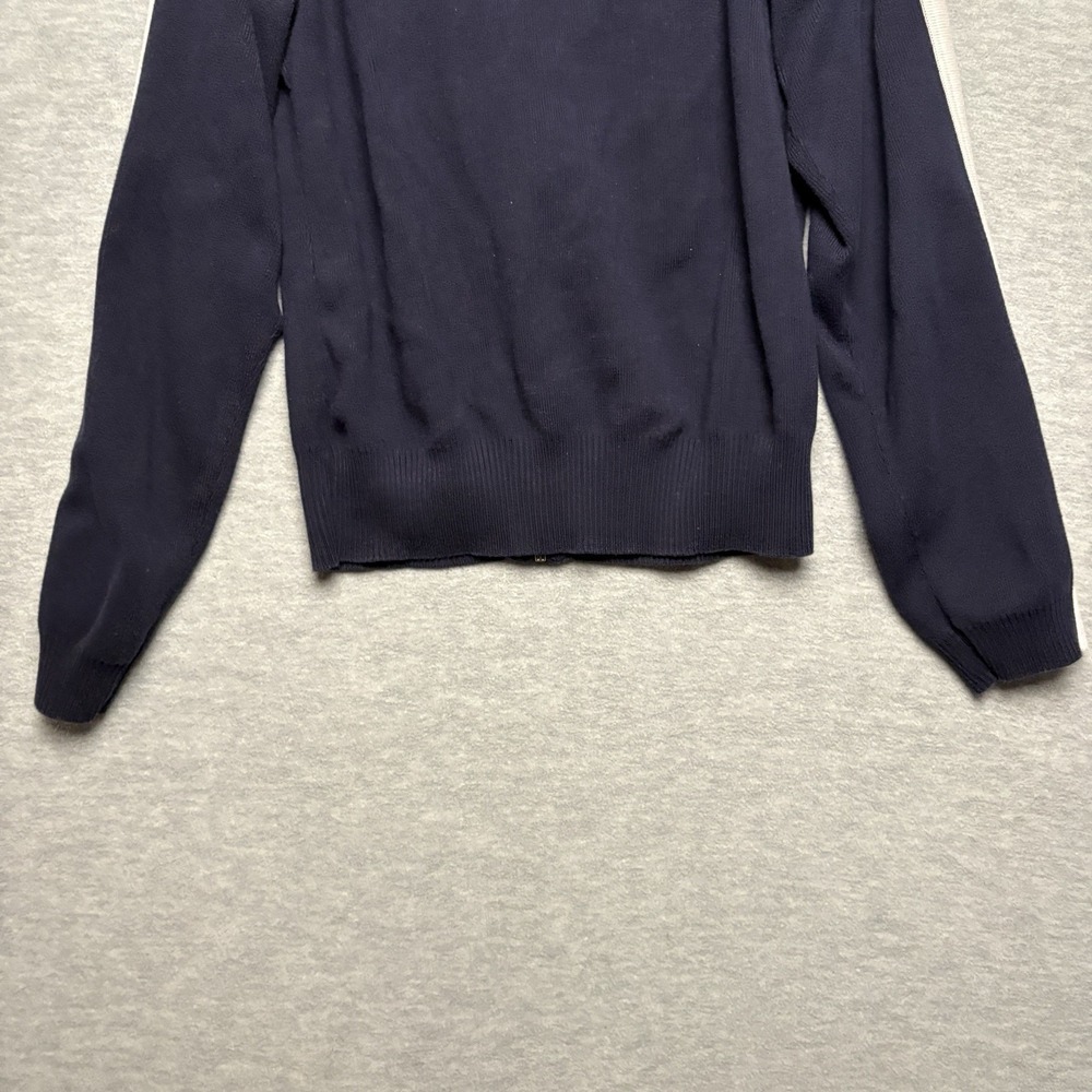 Vintage Nautica Jeans Navy Embroidered Spellout Knit Zip Up Track Men Medium - Picture 8 of 8